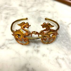 Dragon gold bracelet cuff